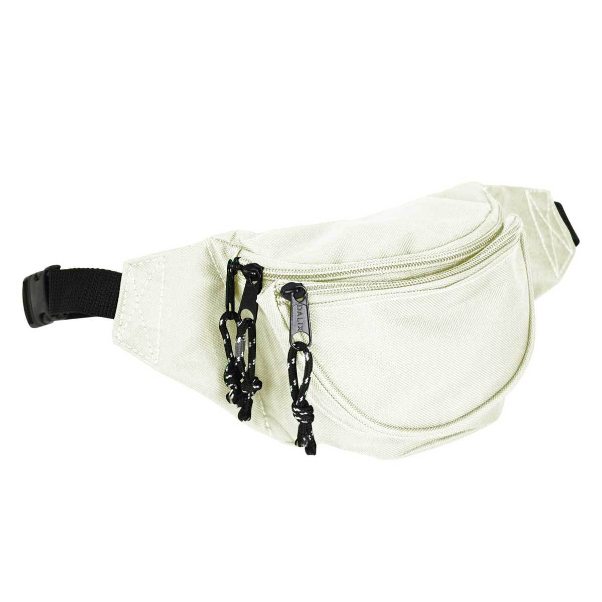 DALIX Fanny Pack w/ 3 Pockets Traveling Concealment Pouch Airport Money Bag FP-001 Fanny Packs DALIX Nude