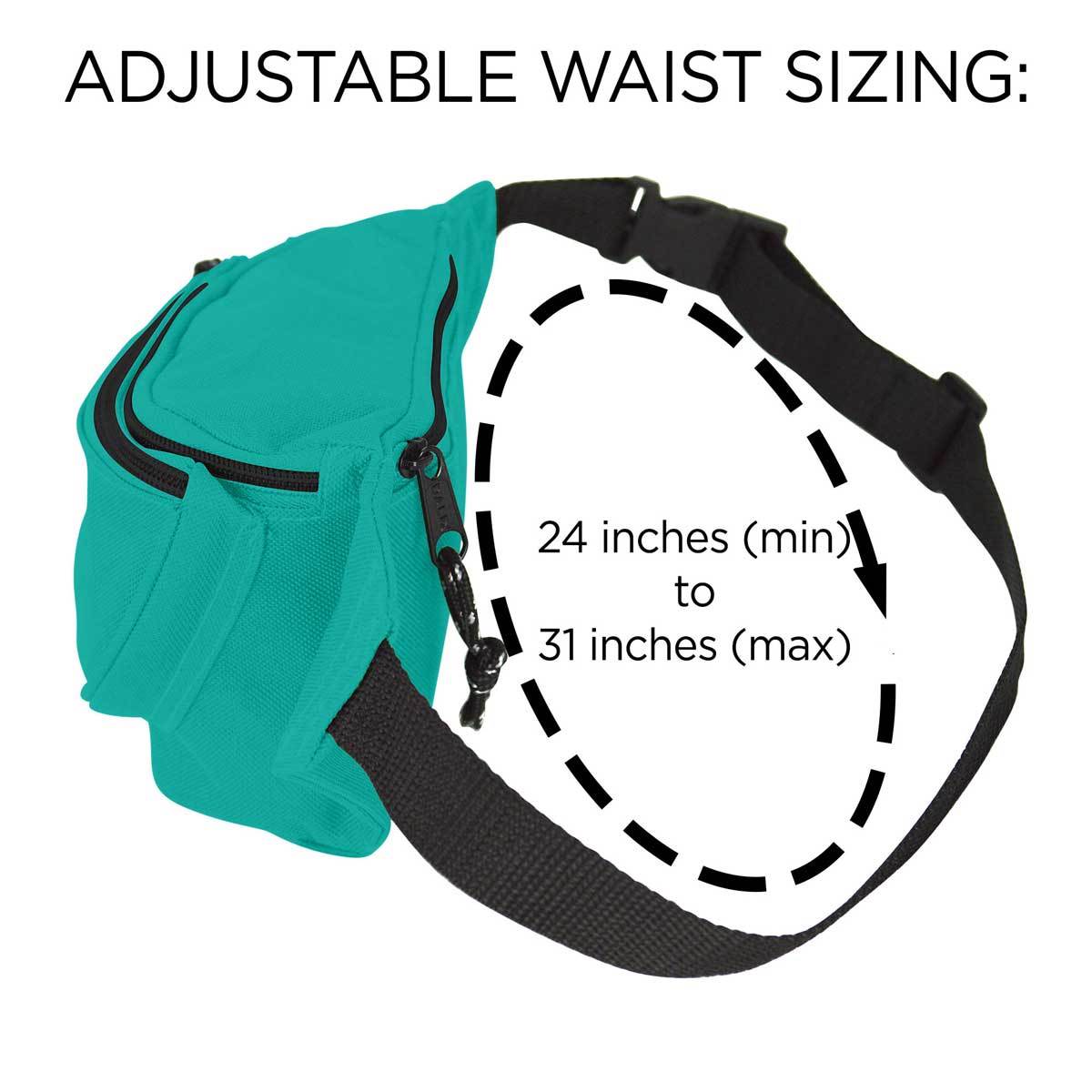 DALIX Small Fanny Pack Waist Pouch Travel Belt (24"-31") Fanny Packs DALIX