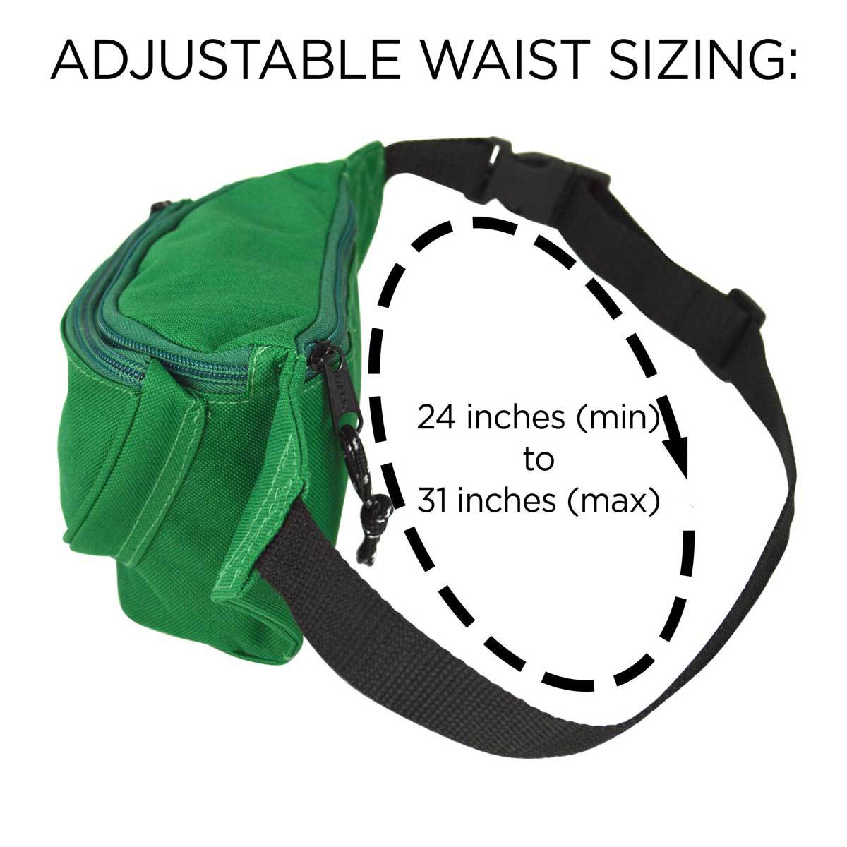 DALIX Small Fanny Pack Waist Pouch Travel Belt (24"-31") Fanny Packs DALIX