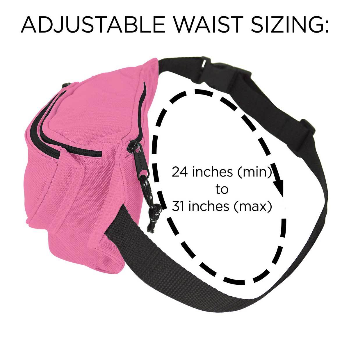 DALIX Small Fanny Pack Waist Pouch Travel Belt (24"-31") Fanny Packs DALIX