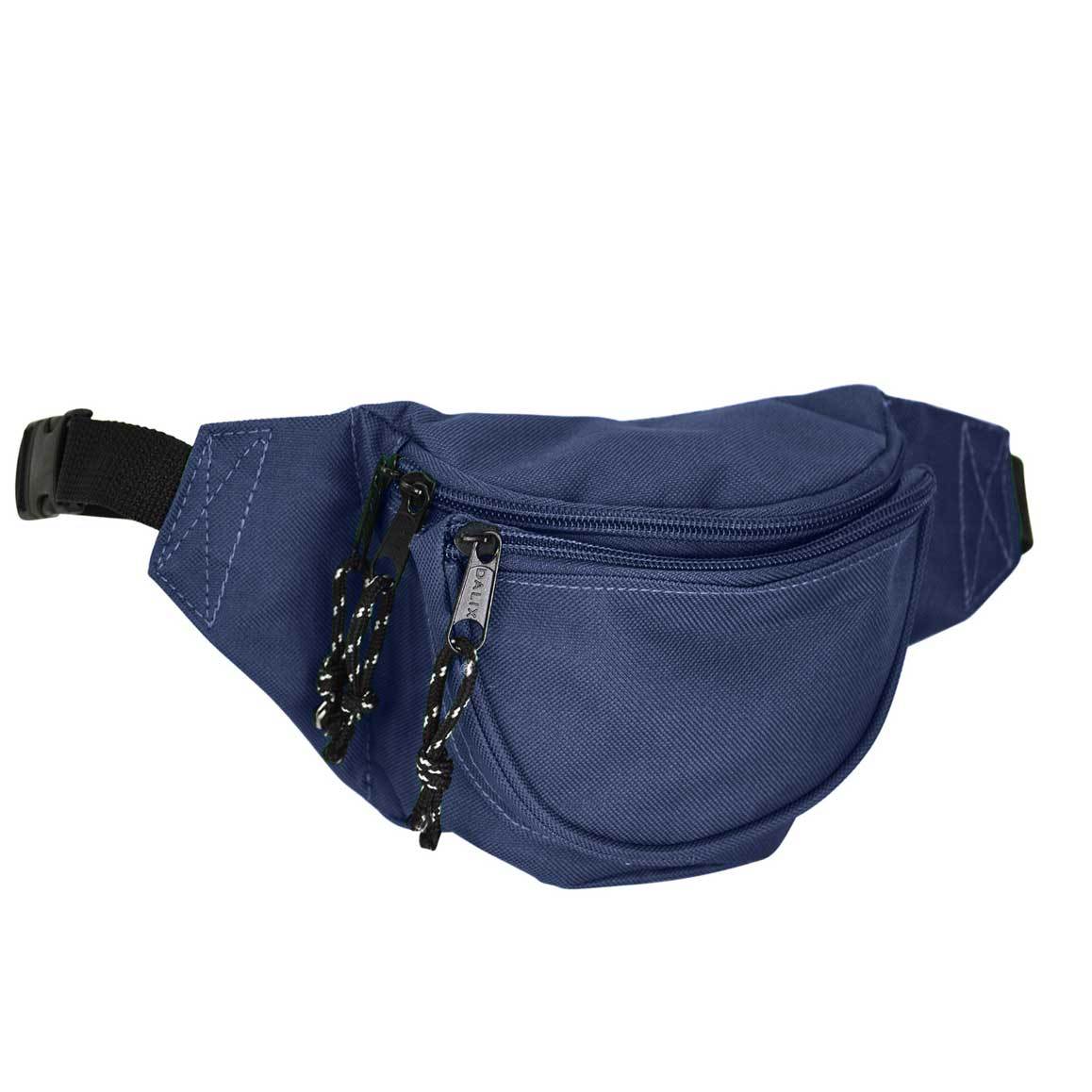 DALIX Small Fanny Pack Waist Pouch Travel Belt (24"-31") Fanny Packs DALIX Navy Blue