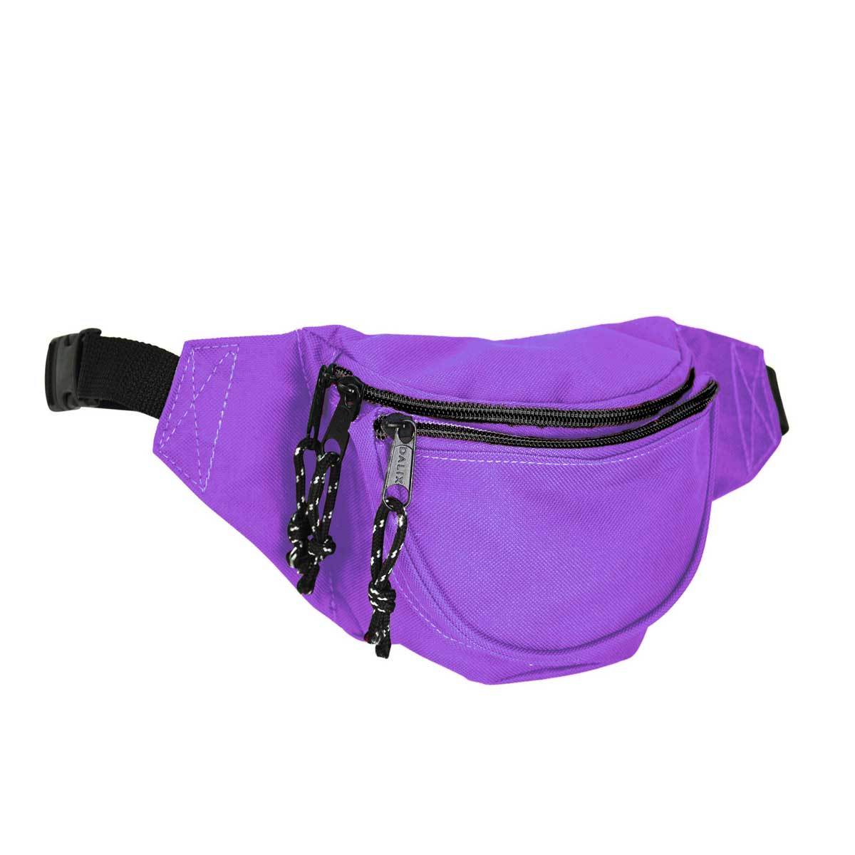 DALIX Small Fanny Pack Waist Pouch Travel Belt (24"-31") Fanny Packs DALIX Purple