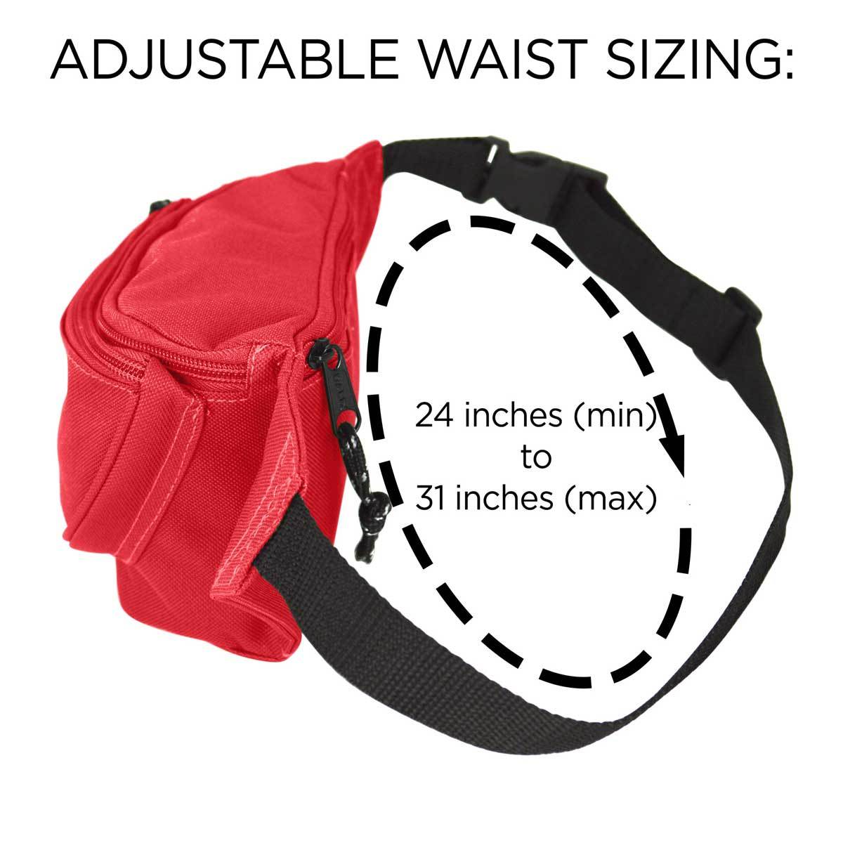 DALIX Small Fanny Pack Waist Pouch Travel Belt (24"-31") Fanny Packs DALIX