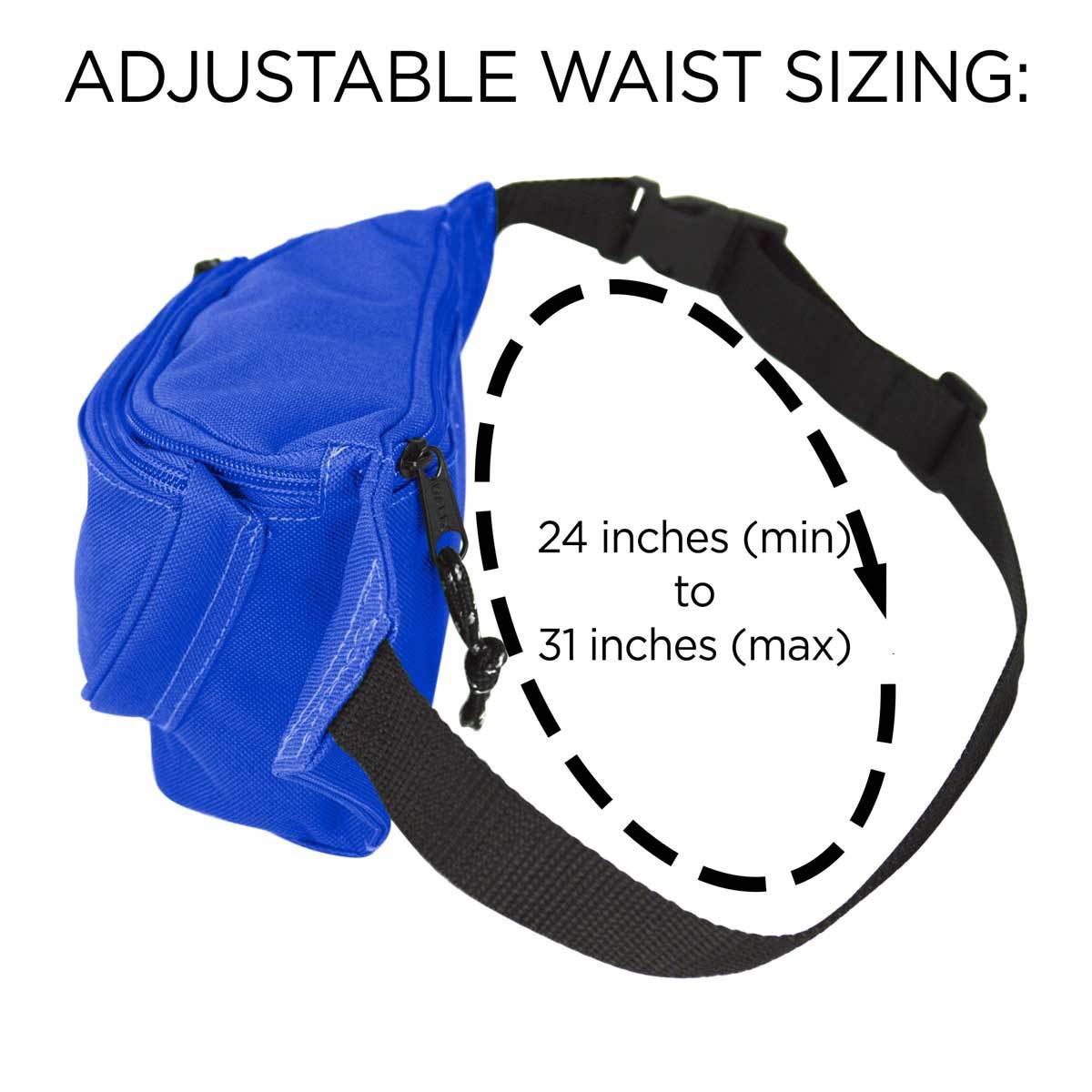 DALIX Small Fanny Pack Waist Pouch Travel Belt (24"-31") Fanny Packs DALIX