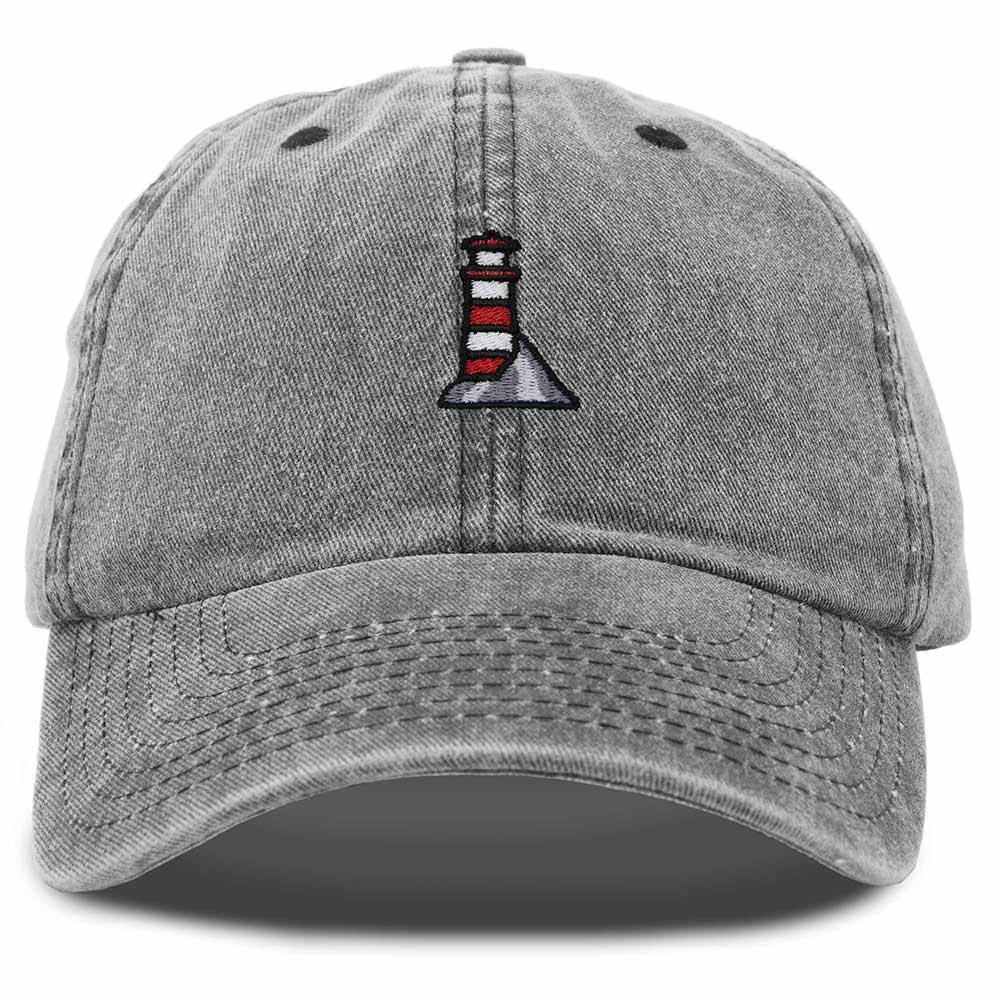 Dalix Lighthouse Embroidered Cap Cotton Baseball Hat Nautical Womens in Black