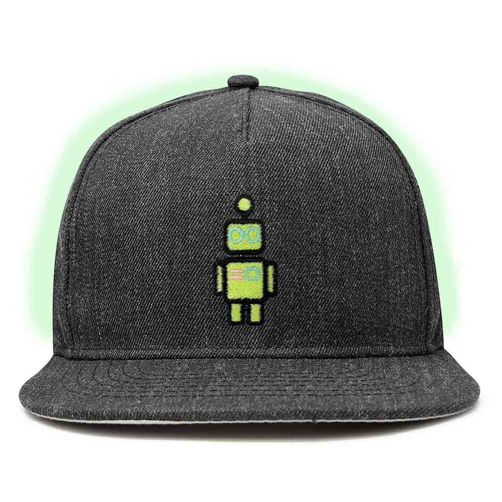 Dalix Robot Snapback Hat (Glow in the Dark)