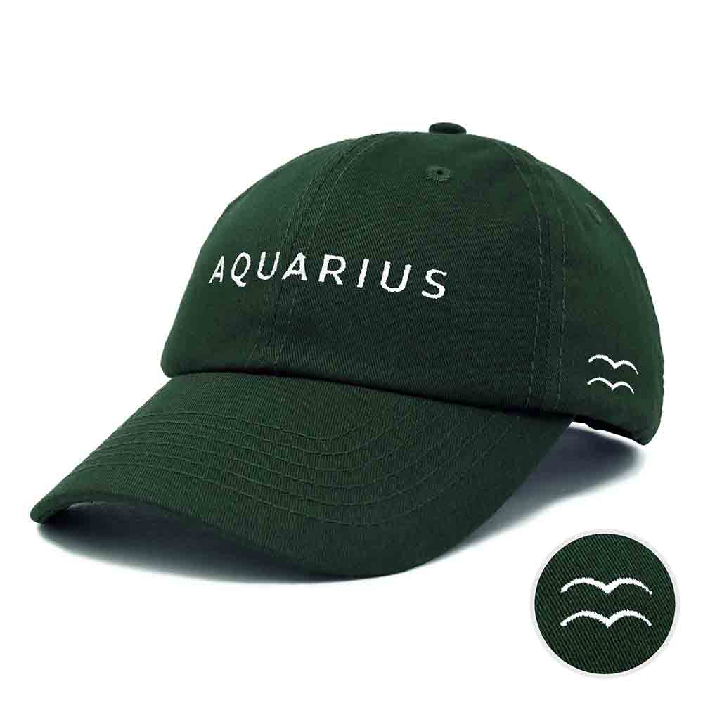 Dalix Aquarius Dad Hat Embroidered Zodiac Astrology Cotton Baseball Cap in Orange