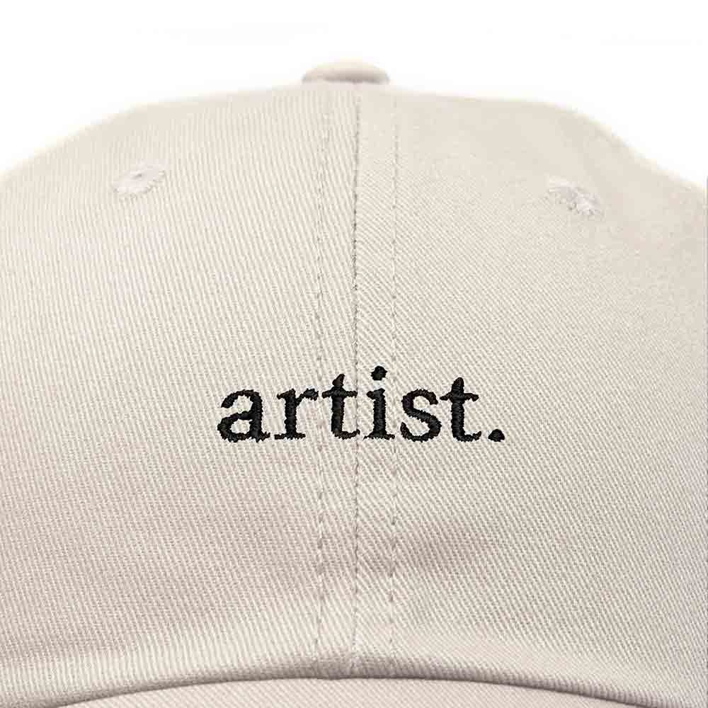 Dalix Artist Embroidered Dad Cap Cotton Baseball Hat Women in Khaki