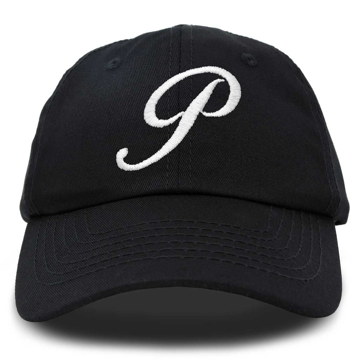 thumbnail image 2 of DALIX Initial P Baseball Cap - Women's Monogram Cursive Letter Embroidered Dad Hat 2 of 13