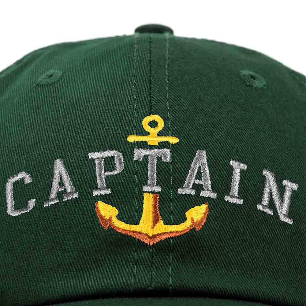Dalix Captain Embroidered Dad Cap Cotton Baseball Hat Men in Navy Blue