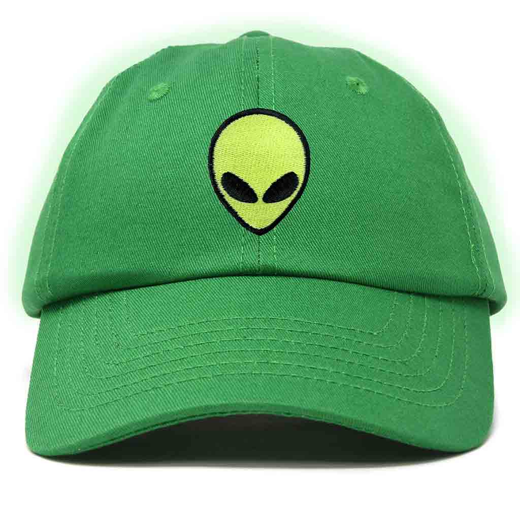 Dalix Alien Embroidered Glow in the Dark Hat Dad Cotton Baseball Cap Men in Maroon