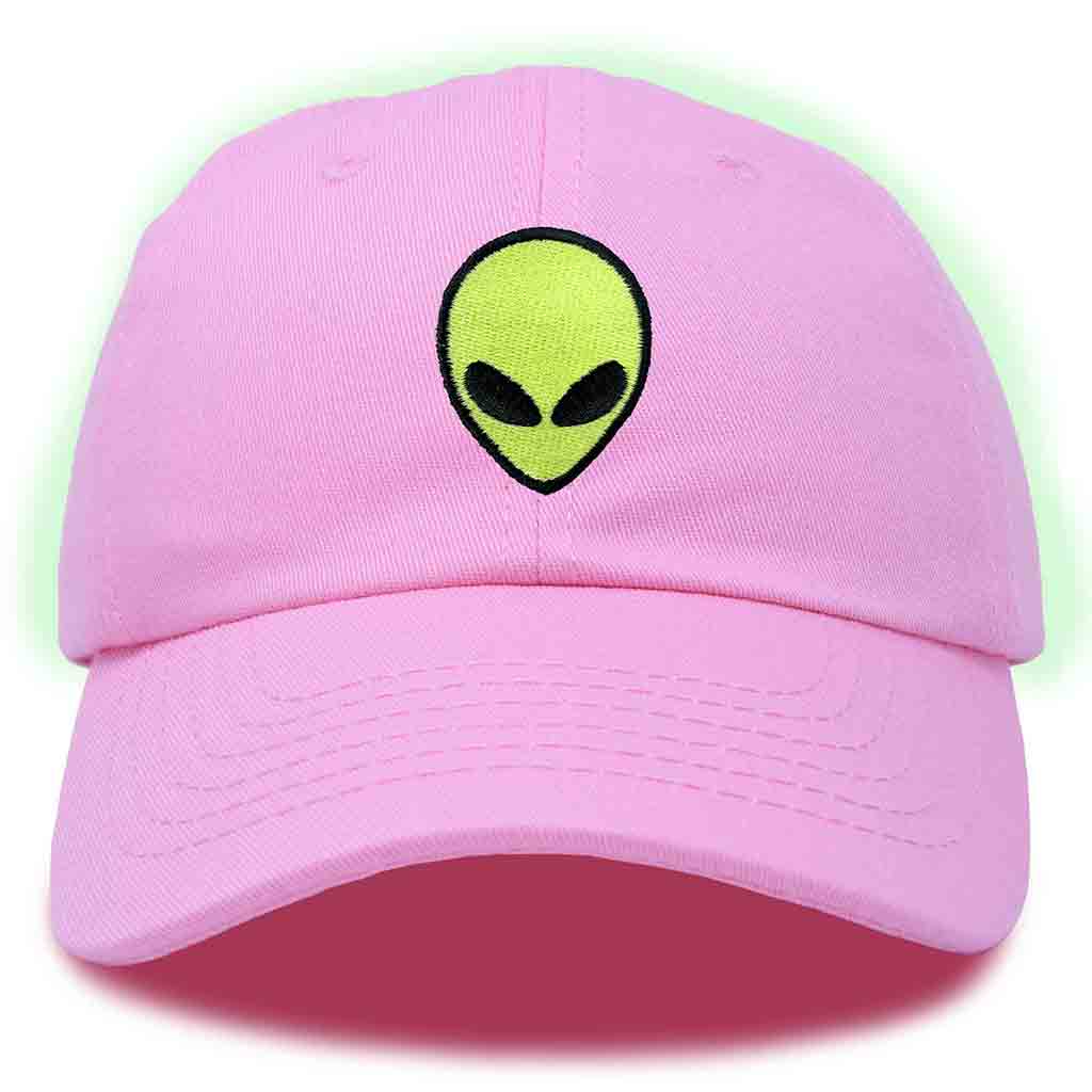 Dalix Alien Embroidered Glow in the Dark Hat Dad Cotton Baseball Cap Men in Orange