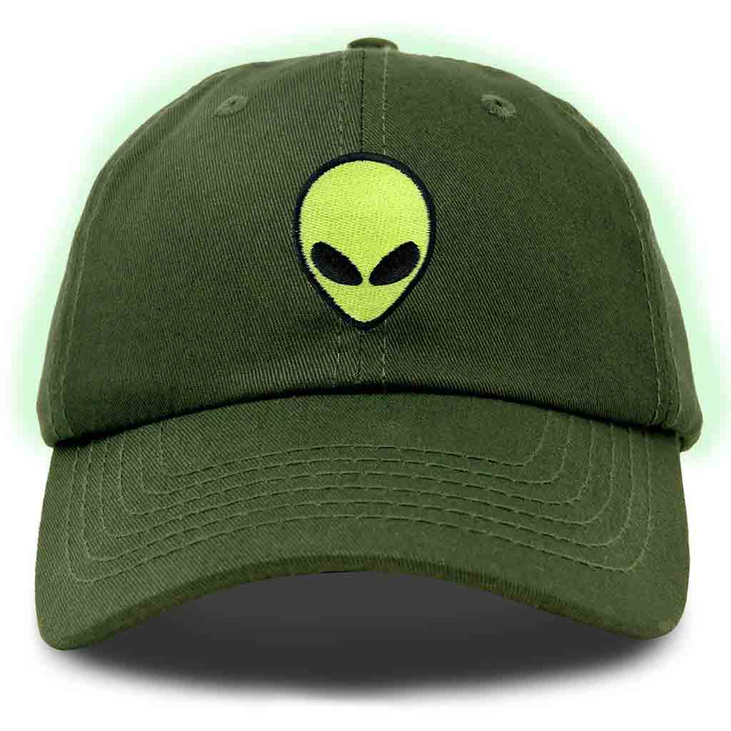 Dalix Alien Embroidered Glow in the Dark Hat Dad Cotton Baseball Cap Men in Royal Blue