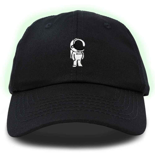 Dalix Astronaut Embroidered Glow in the Dark Hat Dad Cotton Baseball Cap Women in Beige