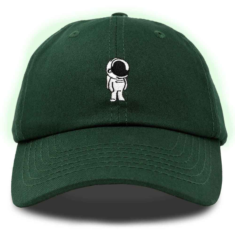 Dalix Astronaut Embroidered Glow in the Dark Hat Dad Cotton Baseball Cap Women in Khaki