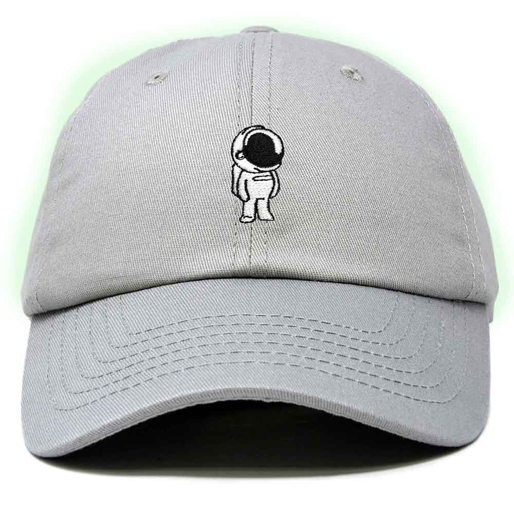 Dalix Astronaut Embroidered Glow in the Dark Hat Dad Cotton Baseball Cap Women in Light Blue