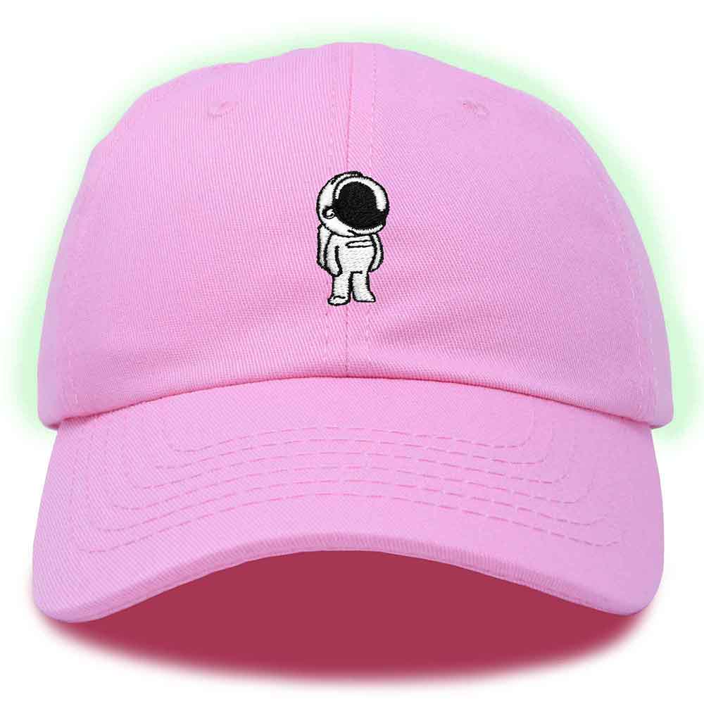 Dalix Astronaut Embroidered Glow in the Dark Hat Dad Cotton Baseball Cap Women in Orange