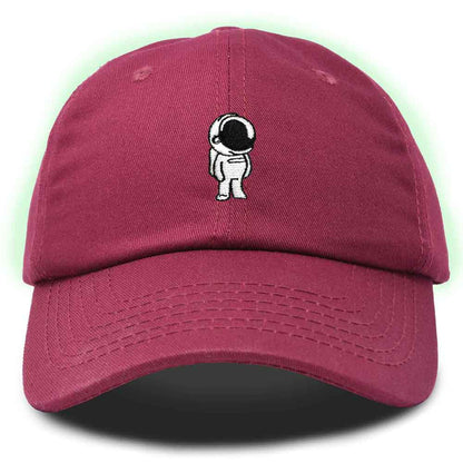 Dalix Astronaut Embroidered Glow in the Dark Hat Dad Cotton Baseball Cap Women in Purple