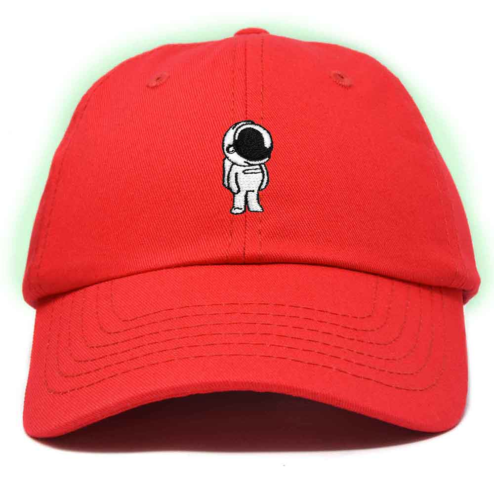 Dalix Astronaut Embroidered Glow in the Dark Hat Dad Cotton Baseball Cap Women in Washed Navy Blue