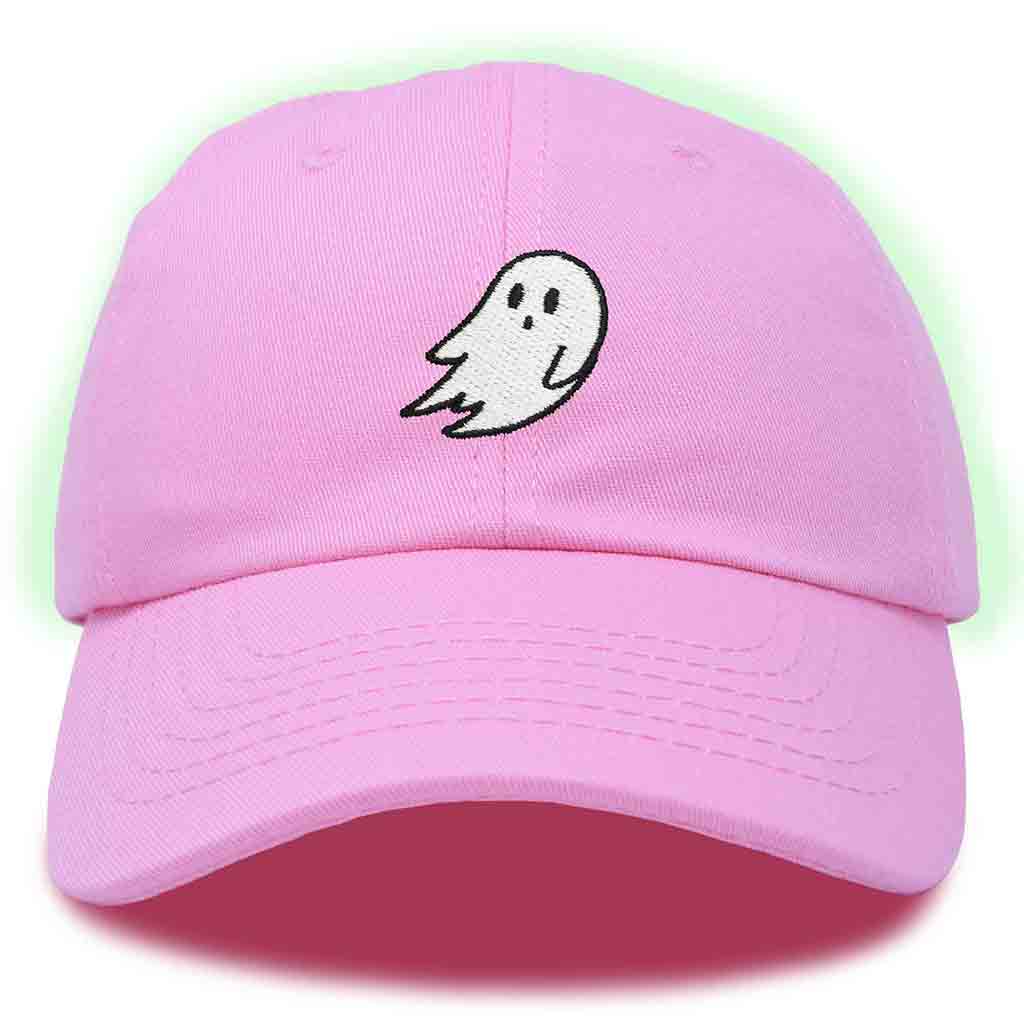 Dalix Ghost Embroidered Glow in the Dark Hat Dad Hat Cotton Baseball Cap Men in Orange