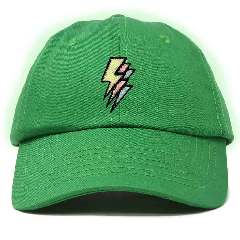 Dalix Lightning Embroidered Glow in the Dark Hat Dad Cotton Baseball Cap Men in Maroon