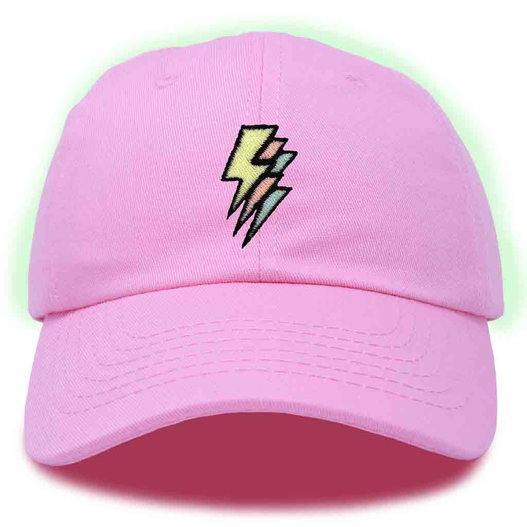 Dalix Lightning Embroidered Glow in the Dark Hat Dad Cotton Baseball Cap Men in Orange