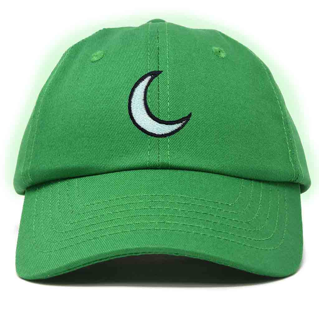 Dalix Moon Embroidered Glow in the Dark Hat Dad Cotton Baseball Cap Women in Maroon