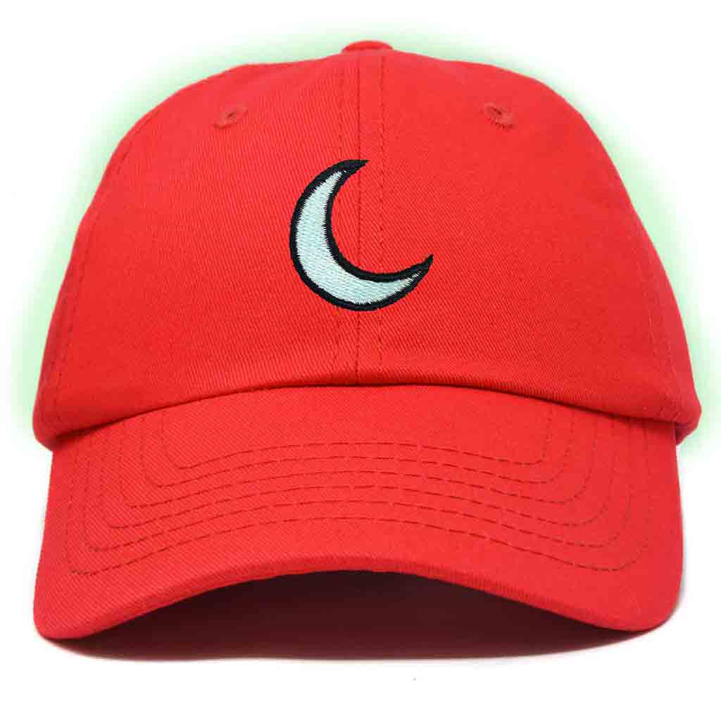 Dalix Moon Embroidered Glow in the Dark Hat Dad Cotton Baseball Cap Women in Washed Navy Blue