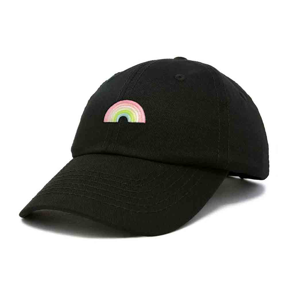 Dalix Rainbow Embroidered Glow in the Dark Hat Dad Cotton Baseball Cap Women in Gray