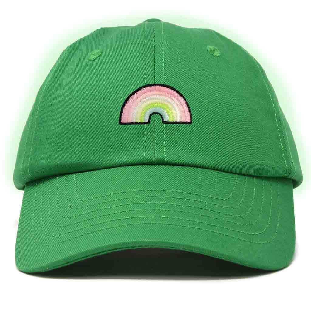 Dalix Rainbow Embroidered Glow in the Dark Hat Dad Cotton Baseball Cap Women in Maroon