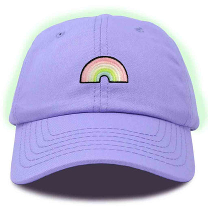 Dalix Rainbow Embroidered Glow in the Dark Hat Dad Cotton Baseball Cap Women in Navy Blue