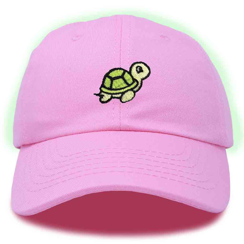 Dalix Turtle Embroidered Glow in the Dark Dad Hat Cotton Baseball Cap Men in Orange