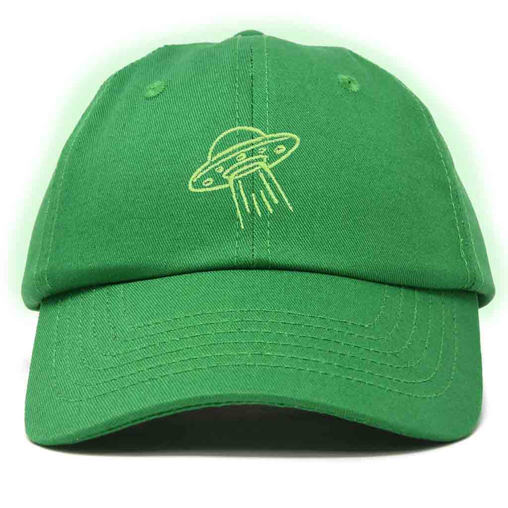 Dalix UFO Embroidered Glow in the Dark Hat Dad Cotton Baseball Cap Men in Maroon