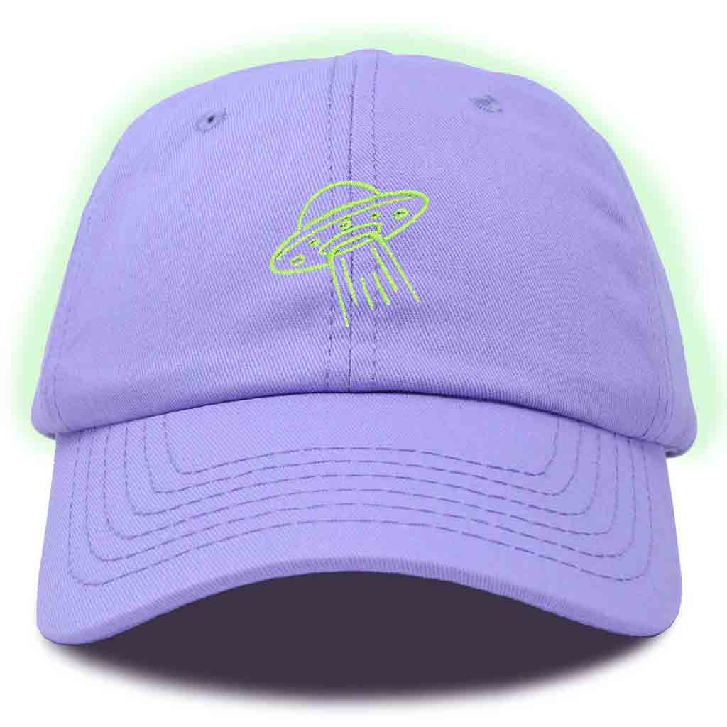 Dalix UFO Embroidered Glow in the Dark Hat Dad Cotton Baseball Cap Men in Navy Blue