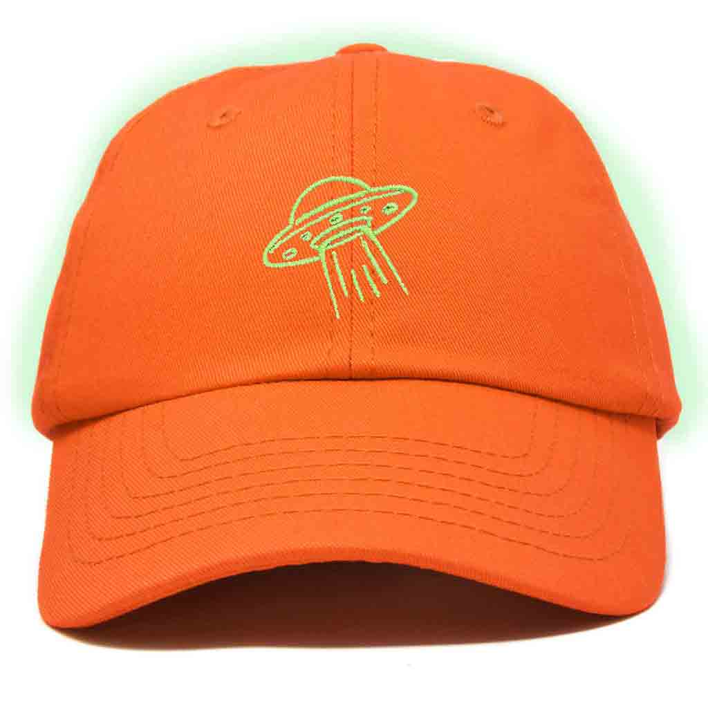 Dalix UFO Embroidered Glow in the Dark Hat Dad Cotton Baseball Cap Men in Teal