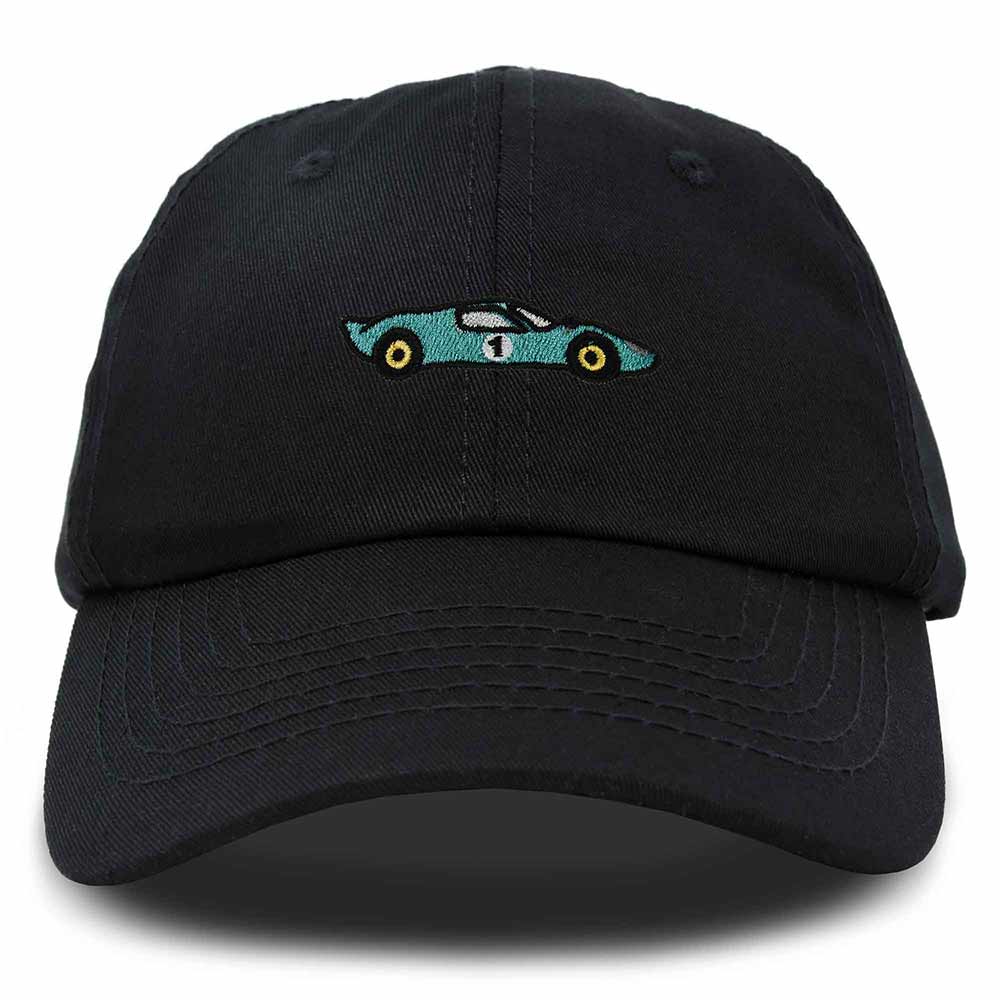 Dalix Grand Touring Embroidered Cap Cotton Baseball Summer Cool Dad Hat Mens in Black