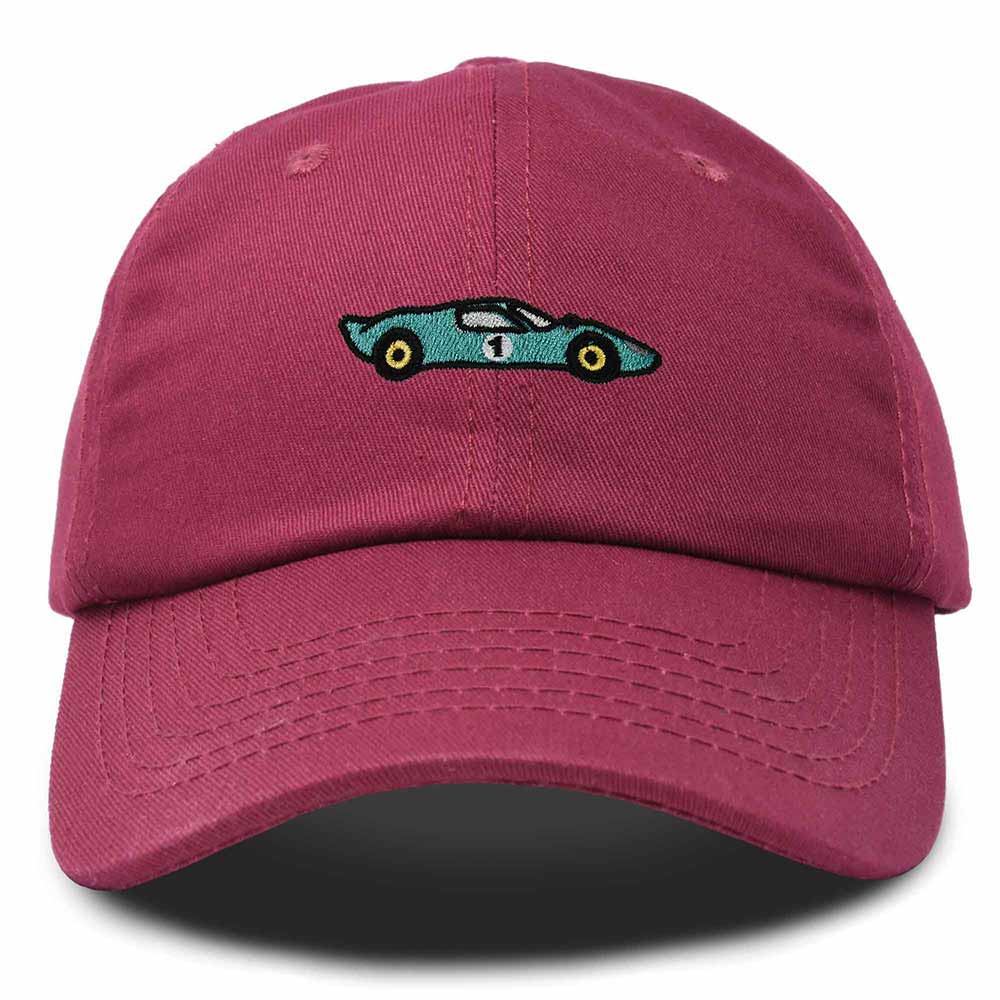 Dalix Grand Touring Embroidered Cap Cotton Baseball Summer Cool Dad Hat Mens in Maroon