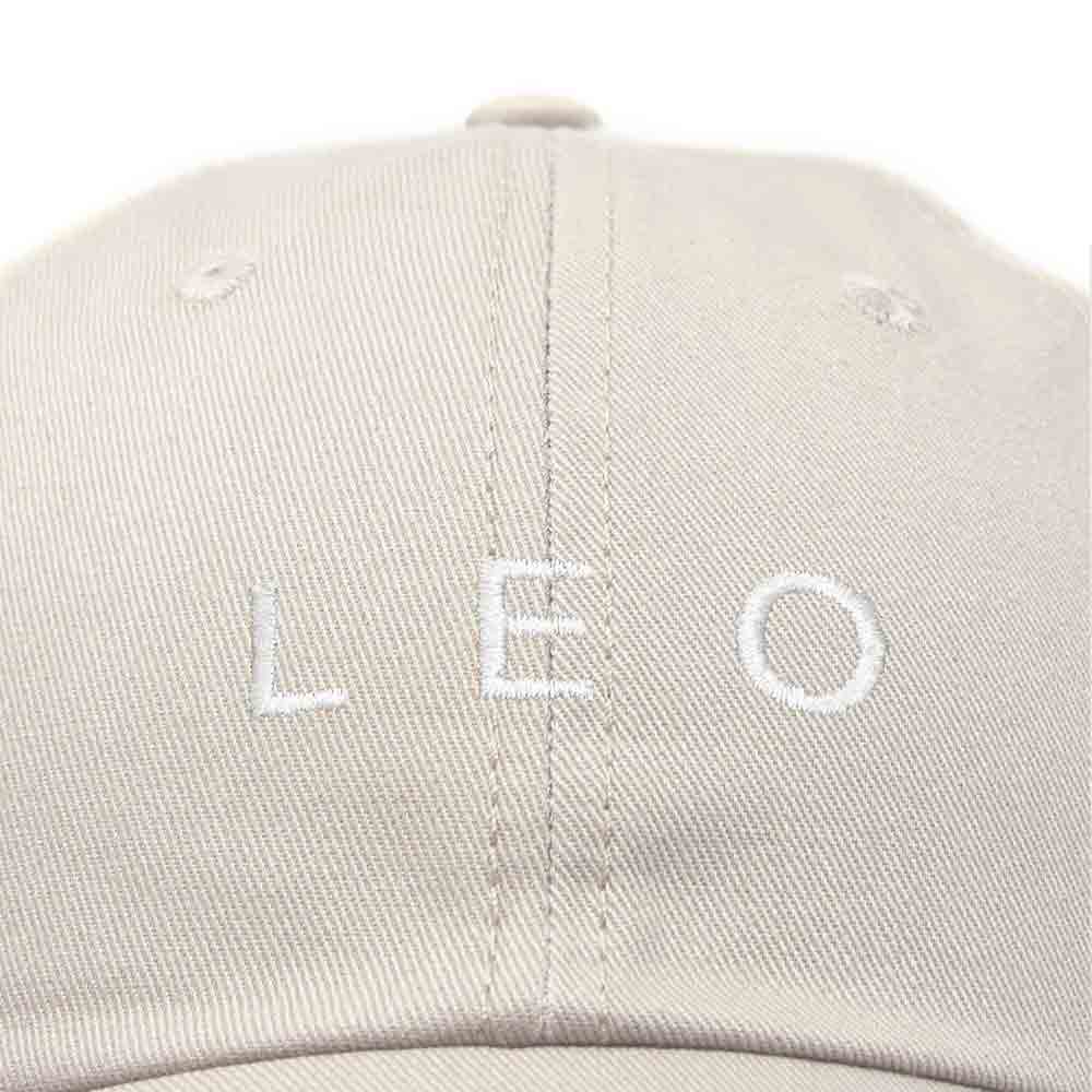 Dalix Leo Dad Hat Embroidered Zodiac Astrology Cotton Baseball Cap in Khaki