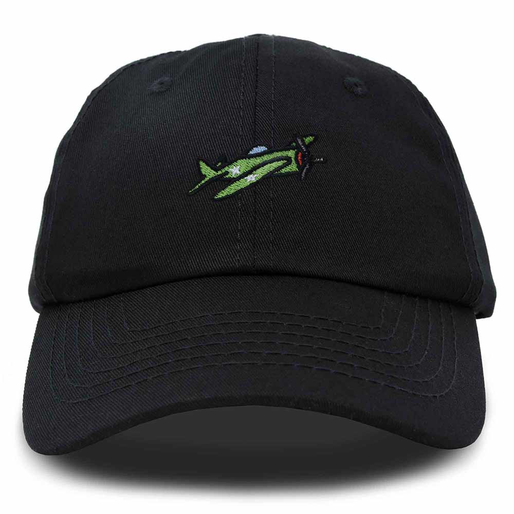 Dalix Military Plane Embroidered Cap Cotton Baseball Hat Airplane Jet Men in Black