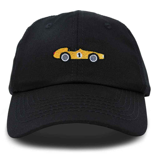 Dalix Race Car Embroidered Dad Cap Classic Cotton Baseball Hat Mens in Beige