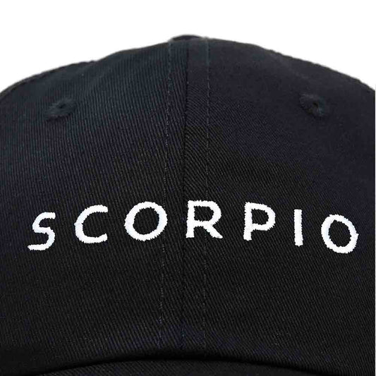 Dalix Scorpio Dad Hat Embroidered Zodiac Astrology Cotton Baseball Cap in Black