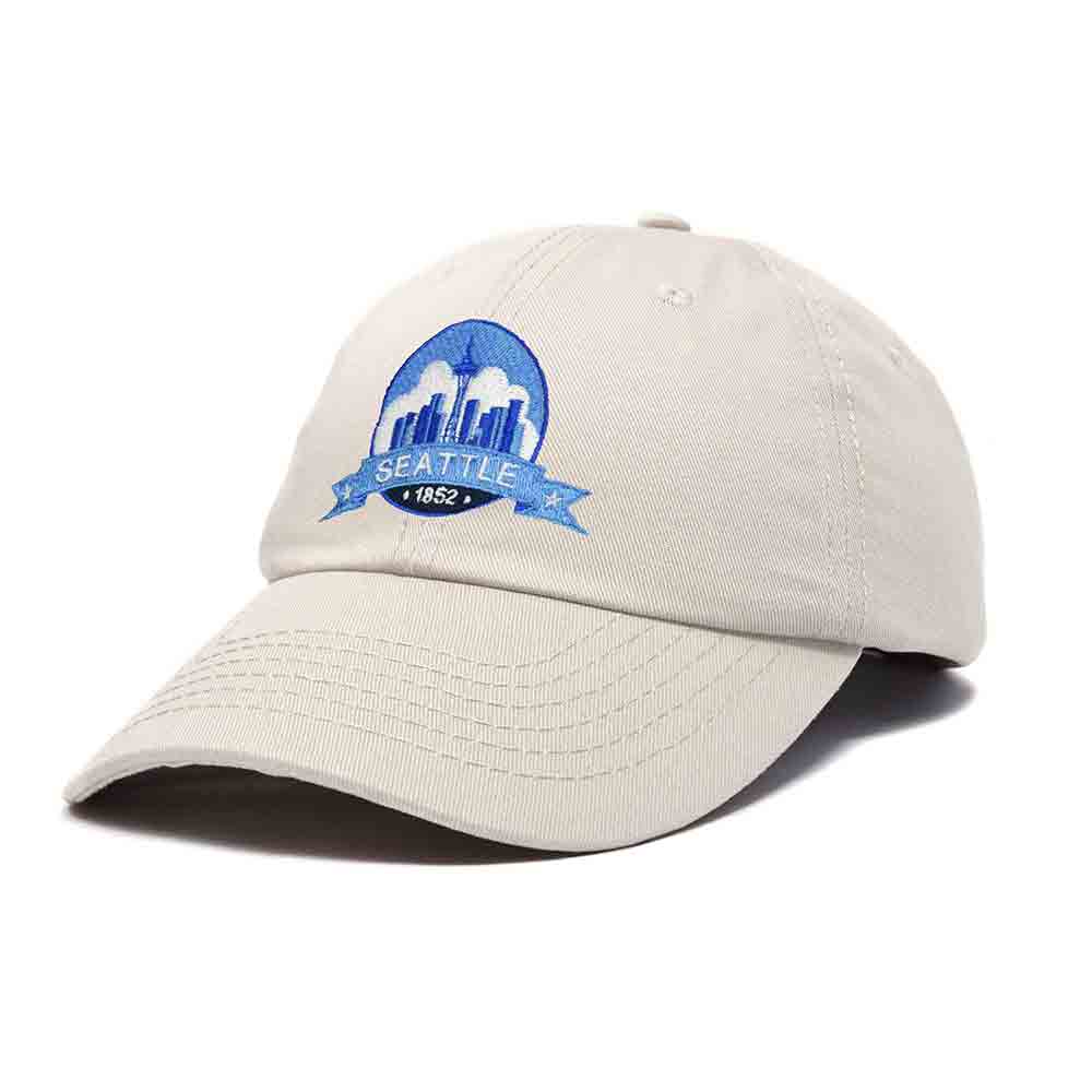 Dalix Seattle Embroidered Dad Hat Cotton Baseball Cap Women in Light Pink