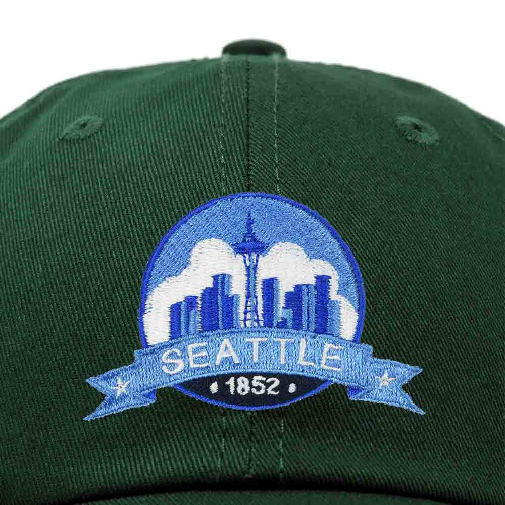 Dalix Seattle Embroidered Dad Hat Cotton Baseball Cap Women in Navy Blue