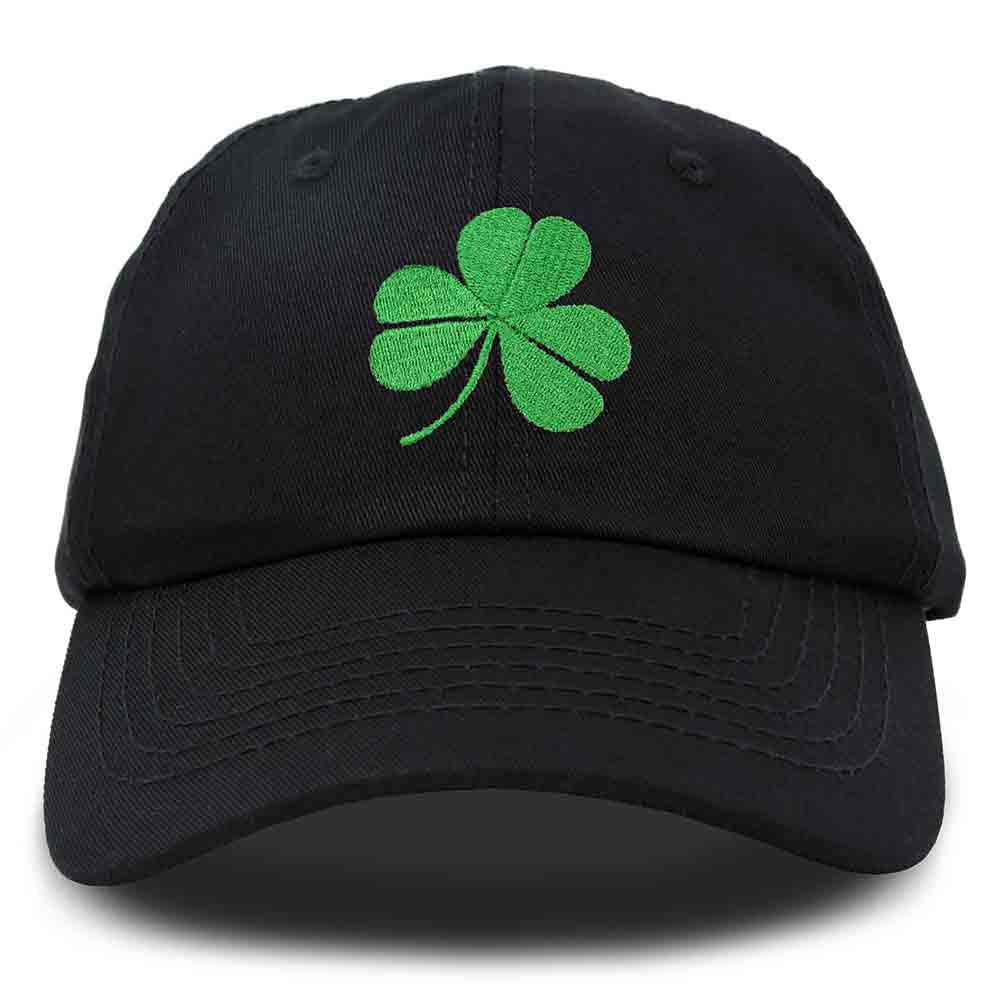 Dalix Shamrock Embroidered Dad Hat Cotton Baseball Cap Women in Beige