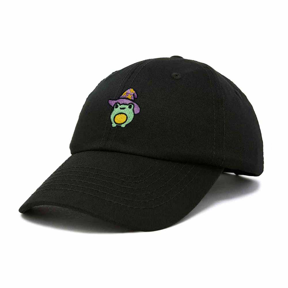 Dalix Sorcerer Frog Embroidered Cap Cotton Baseball Cute Cool Dad Hat Womens in Black