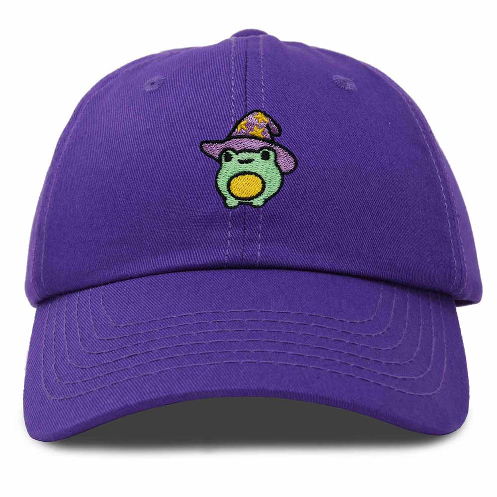 Dalix Sorcerer Frog Embroidered Cap Cotton Baseball Cute Cool Dad Hat Womens in Purple