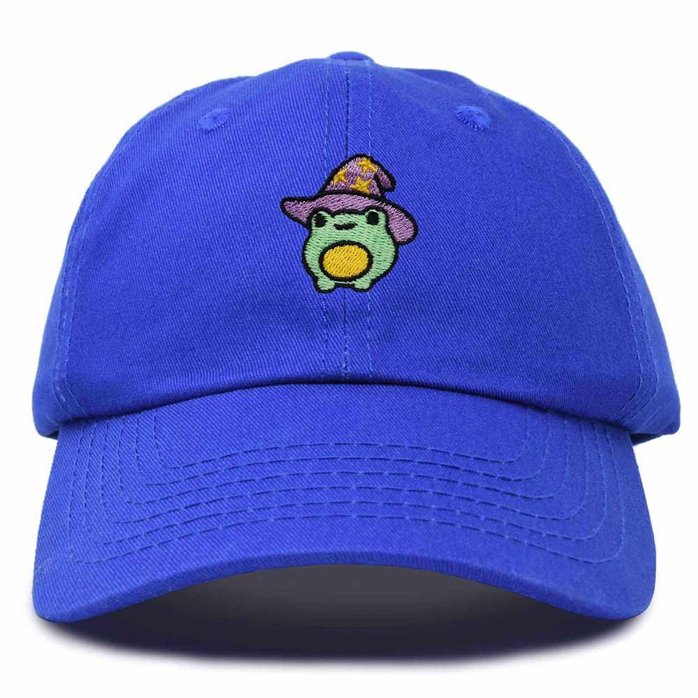 Dalix Sorcerer Frog Embroidered Cap Cotton Baseball Cute Cool Dad Hat Womens in Royal Blue
