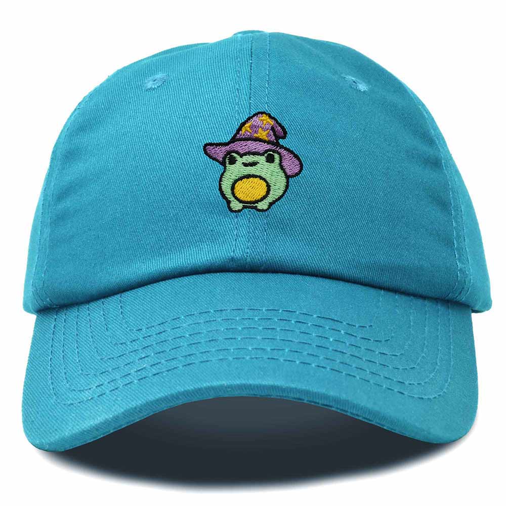 Dalix Sorcerer Frog Embroidered Cap Cotton Baseball Cute Cool Dad Hat Womens in Teal
