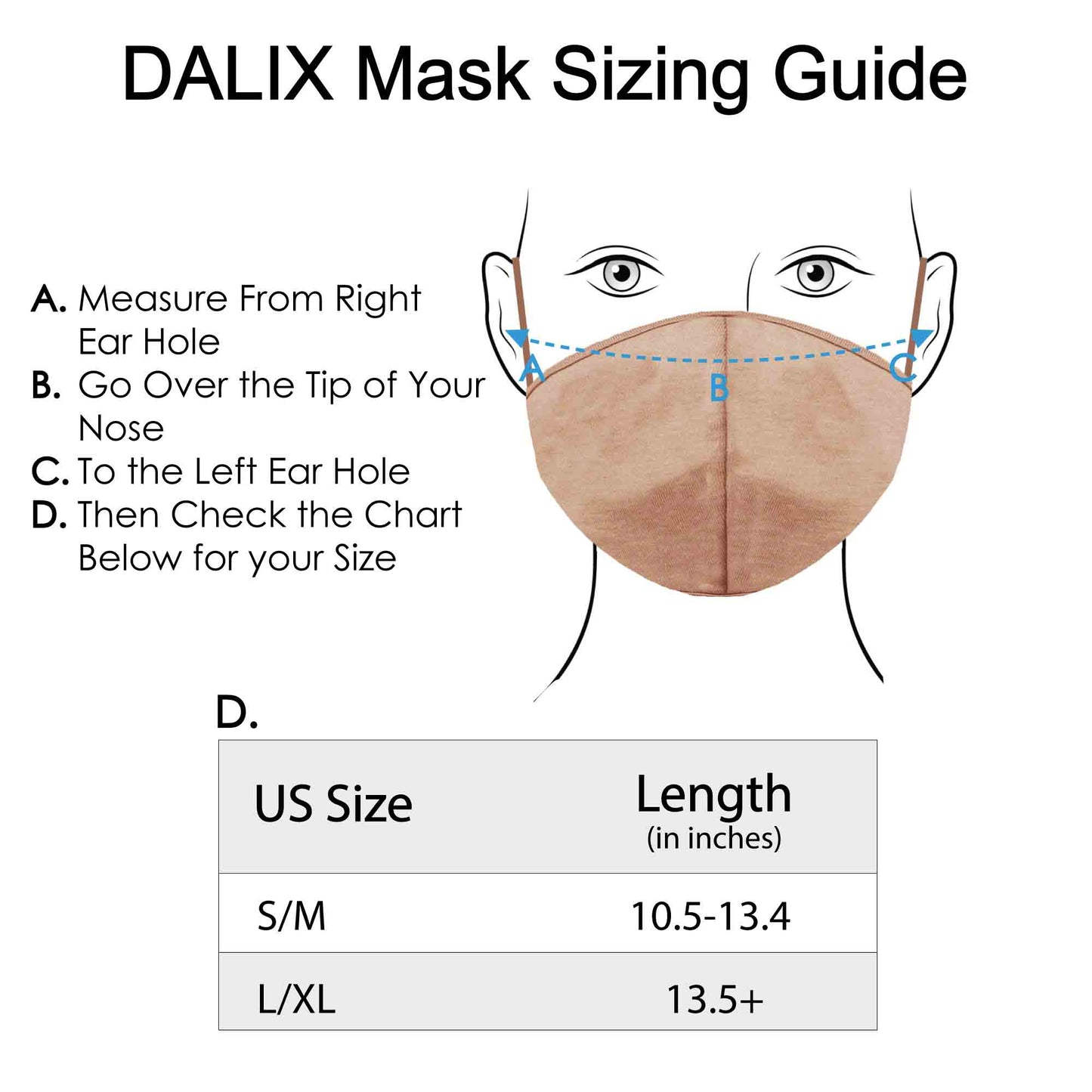 Dalix Skin Tone Cloth Face Mask 3 Layer Filter Pocket Nose Piece