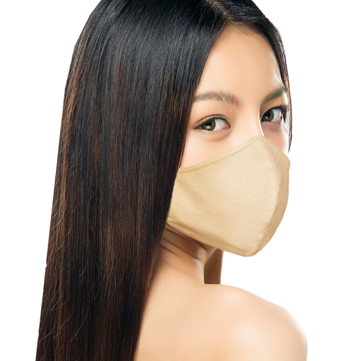 Dalix Skin Tone Cloth Face Mask 3 Layer Filter Pocket Nose Piece